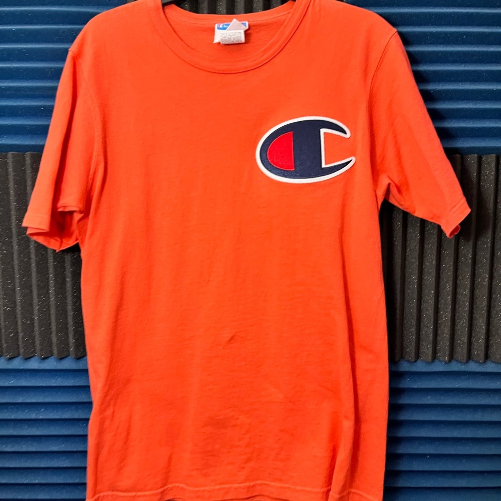 Champion logo patch T-shirt orange